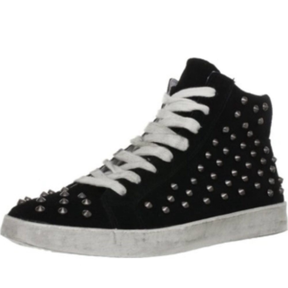 SOLD Steve Madden Black Twynkle Studded Black Suede Hi-Tops New Without Tags